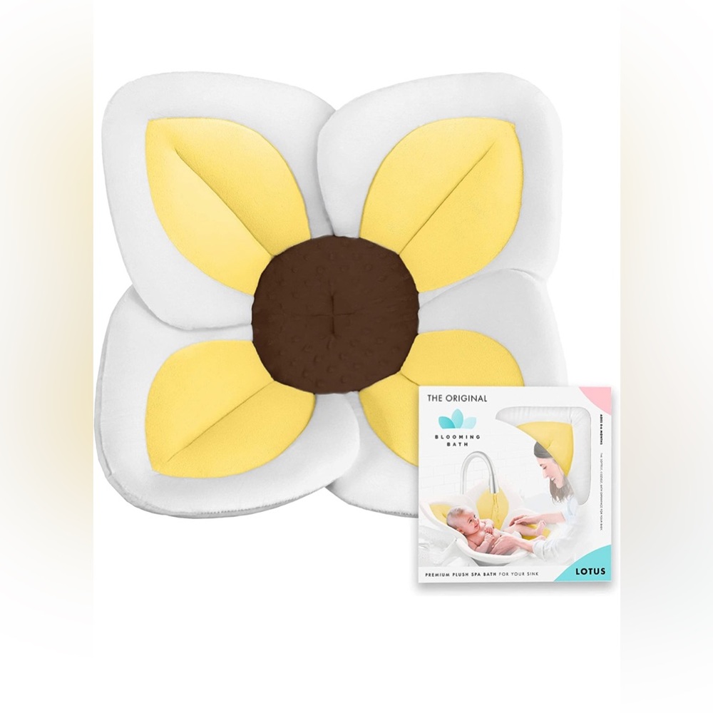 Blooming Bath Lotus Bath Seat - Plush Minky Baby Sink Bathtub - The Original Was